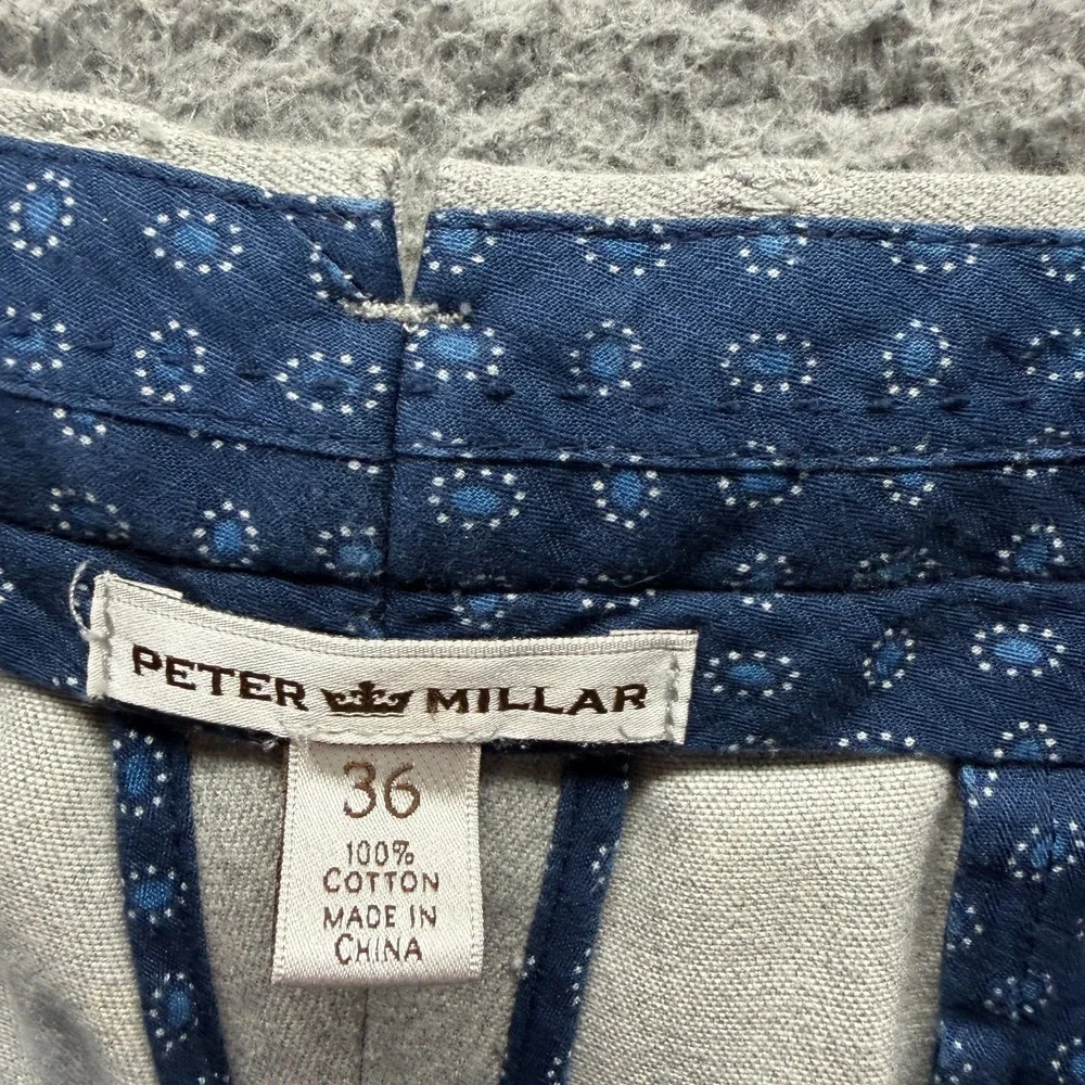Peter Millar Pant Mens 36x27 Gray Cotton Chino Straight Business Career Preppy